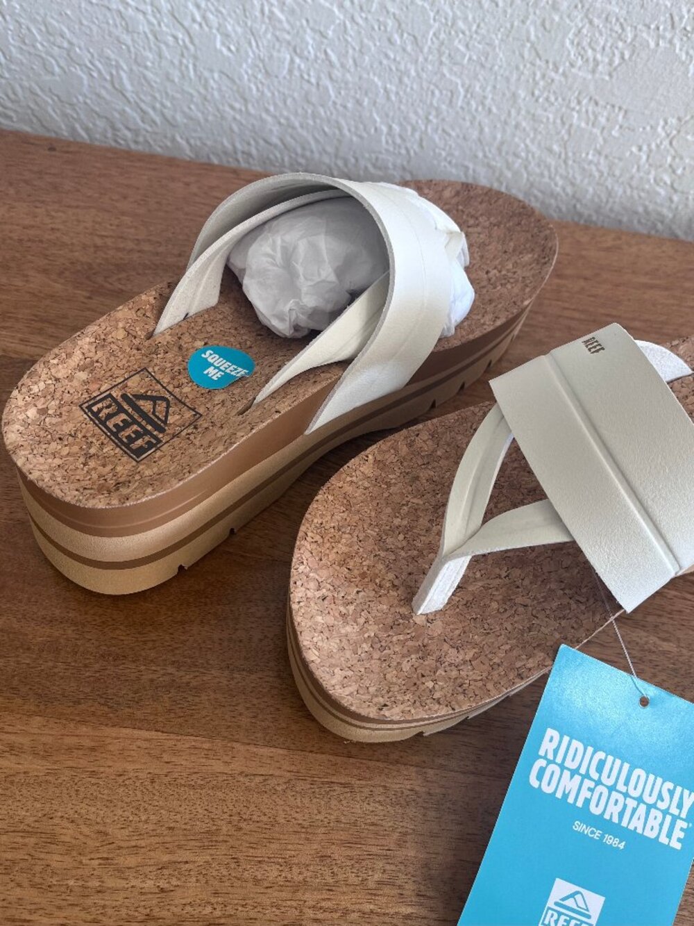 Reef Vista Higher Savanah Platform Thong Sandal in Whisper White 5 - Picture 5 of 12